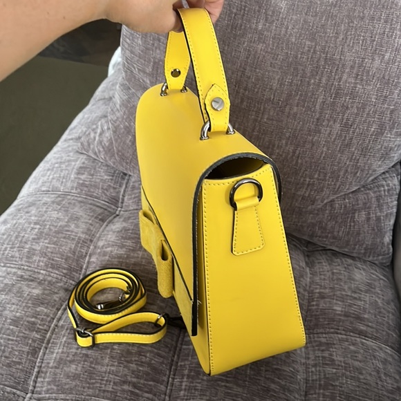 🇮🇹Italian leather & suede satchel w/strap🇮🇹 - Picture 6 of 13